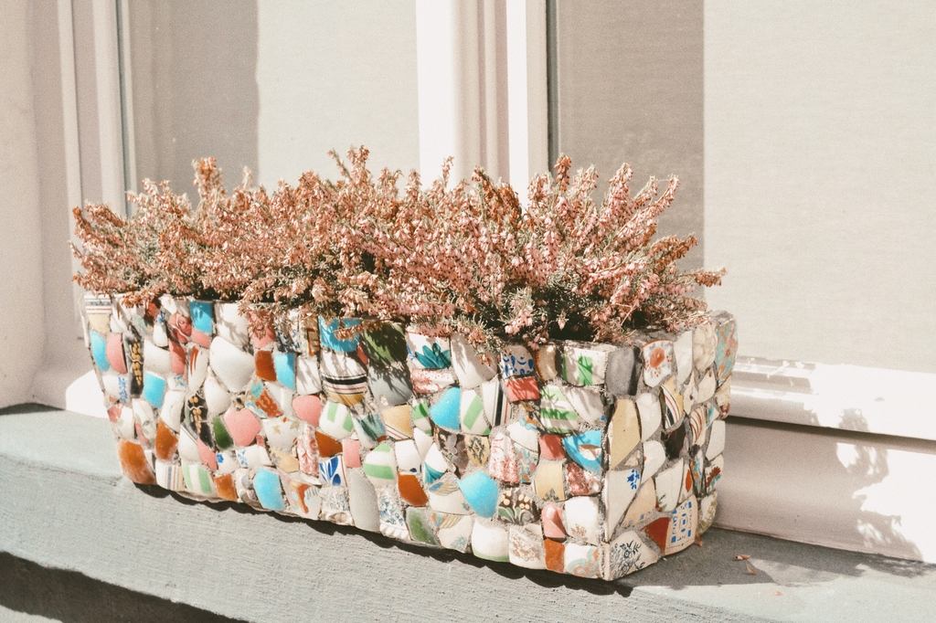 Mosaik aus Bruch Keramik oder Glas